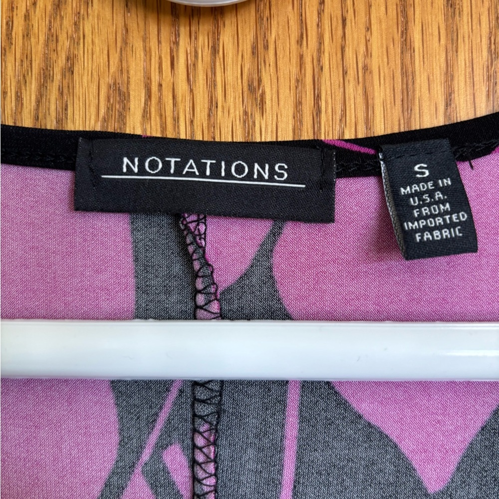 Notations Magenta and Black Patterned Midi Dress - Picture 3 of 3